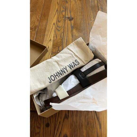 $258 NIB Johnny Was Double Band Leather Sandal Size 10 Ombre Multicolor Floral - Picture 10 of 10